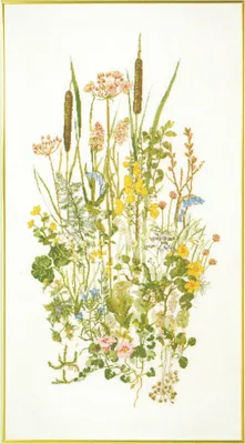 Produktbild von Permin Kreuzstich Stickpackung "Wasserpflanzen II", Zählmuster, 60x110cm, 70-8400