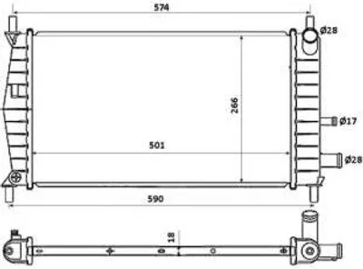 Produktbild von NRF Kühler, Motorkühlung  50131