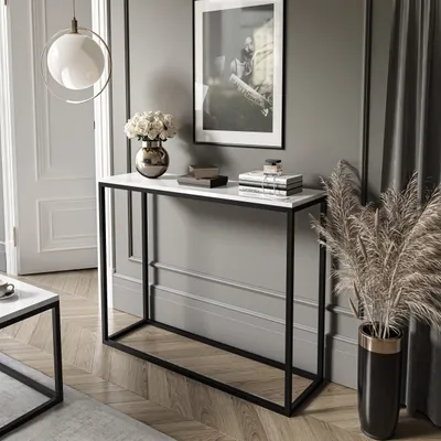 Obrázek produktu pro Konzolový stolek MODERN II 100 cm černý / bílý vysoký lesk