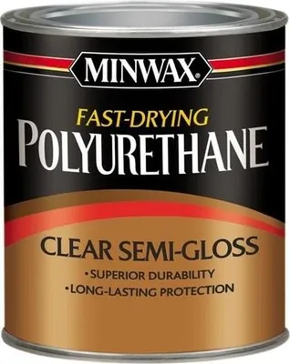 Produktbild von Minwax Fast-Drying Polyurethane, Minwax Polyurethan-Holzlack – schnell trocknend, transparent, für Innen SEMI-GLOSS 236ml