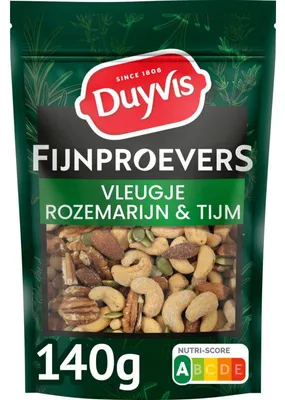 Produktbild von Duyvis Fijnproevers Knabbereien mit Rosmarin & Thymian, 140 g