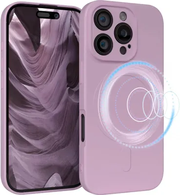 Produktbild von EAZY CASE - Silikonhülle magnetisch für Apple iPhone 16 Pro, Hülle Silikon, weich stoßfeste Magnet Handyhülle, Schutzhülle mit Kameraschutz, TPU Bumper in Lila
