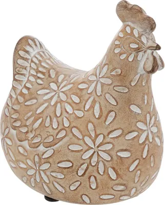 Produktbild von Deko-henne linda h.20cm harz beige - Atmosphera créateur d'intérieur