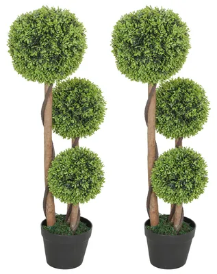 Productafbeelding van HOMCOM Kunstplant, 90 cm hoge buxus in pot, groen