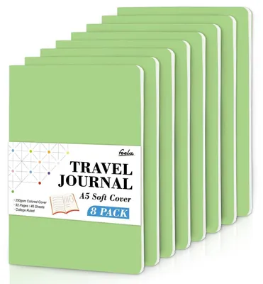Produktbild von Notizbuch A5 Softcover, 8 Stück, liniert, 92 Seiten, hellgrün