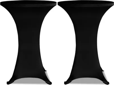 Produktbild von vidaXL 2 x Tischhusse für Stehtisch Stretchhusse Ø80 cm schwarz