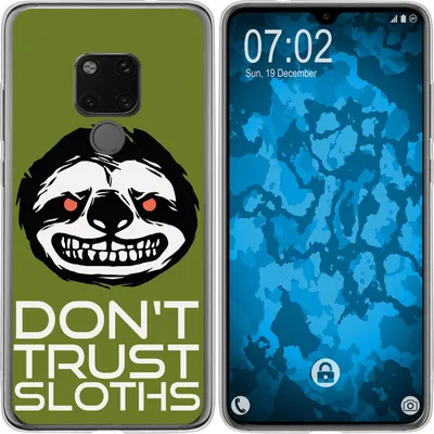 Produktbild von PhoneNatic Case kompatibel mit Huawei Mate 20 Silikon-Hülle Crazy Animals Faultier M3