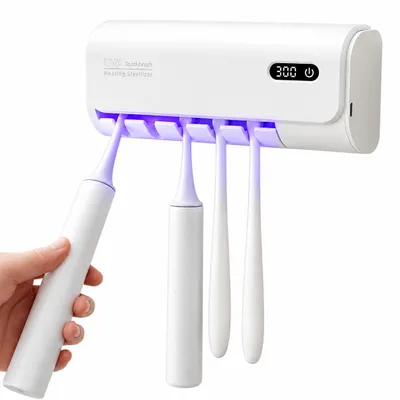 Immagine prodotto di INF Sterilizzatore UV Smart per Spazzolini - Montaggio a Parete, Senza Trapano Bianco