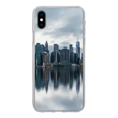 Produktbild von MuchoWow® Handyhülle Schutzhülle Hülle für iPhone Xs New York - Skyline - Spiegelung Silikon Softcase Handy Hülle - Handytasche