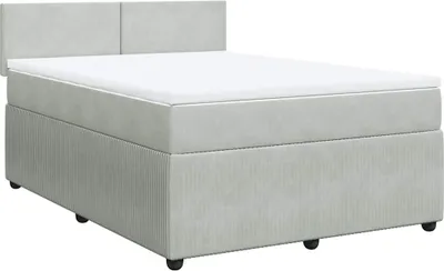 Produktbild von vidaXL Boxspringbett mit Matratze Hellgrau 140x200 cm Samt
