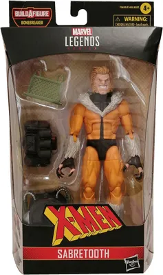A Hasbro Marvel Legends X-Men Sabertooth action figure in its original packaging.