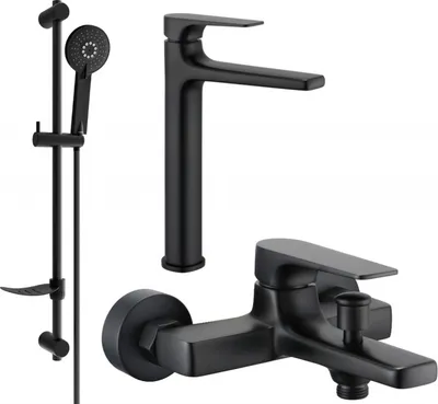 Produktbild von Mexen Lynx DF40 Badewannenset, Schwarz - 745913DF40-70