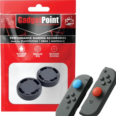 Produktbild von Thumbgrips - Thumb Grips voor Nintendo Switch Joy-Con Controllers - Gaming Thumbgrips - Performance Anti-Slip Thumbsticks - Bescherming Accessoires - Cirkel - Grijs -