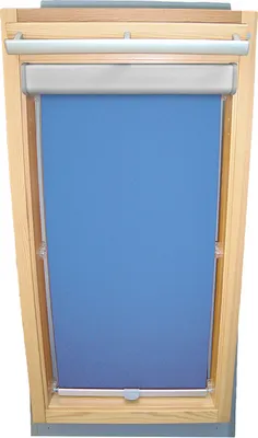Produktbild von Rollo für VELUX Dachfenster Sichtschutz mit BLENDE und Haltekrallen VL/VG/VX - 107 Typ II - Baujahr bis März 1983 - mittelblau