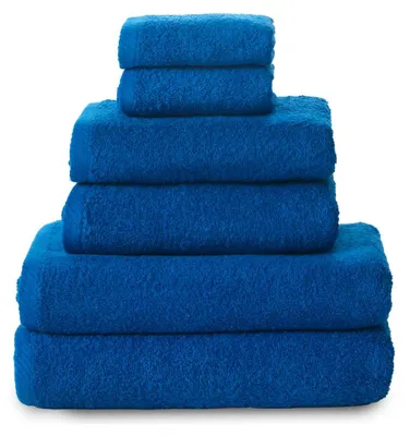 Productafbeelding van Top Towel - Set - Grote badhanddoeken - Handdoeken voor de badkamer - 2 gezichts- of toiletwaslappen + 2 handdoeken + 2 douchehanddoeken - 100% katoen - Blauw