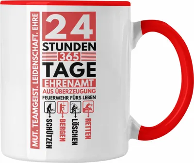 Produktbild von Trendation - Freiwillige Feuerwehr Tasse geschenk Feuerwehrmann (Rot)