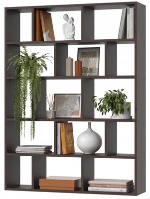 Productafbeelding van EstiloHome boekenkast SOMBRA, 105 x 141 cm, wengé – open wandplank