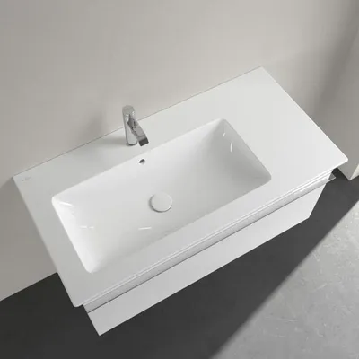 Produktbild von Villeroy & Boch Venticello Schrankwaschtisch 100 x 50 cm, mit 1 Hahnloch, mit Überlauf, Becken links