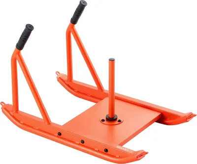 Immagine prodotto di Slitta con pesi, slitta in acciaio, slitte per allenamento della forza per migliorare la velocità nell'esercizio atletico, attrezzatura per allenamento fitness con maniglia, compatibile con dischi da 25/51 mm, arancione