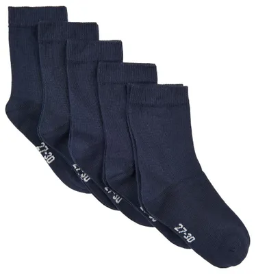 Productafbeelding van MINYMO jongens enkelsokken - Effen (5-pack), donker marineblauw, maat 35-38 EU