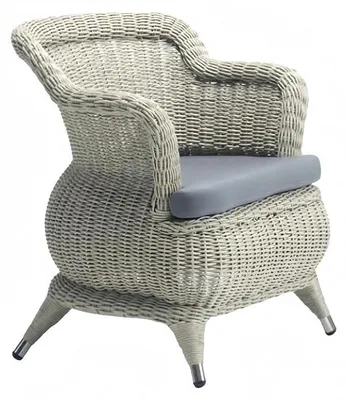 Produktbild von Hochwertig Terrasse Sessel Grau Luxus Modern Sessel stilvoll Rattan Stil