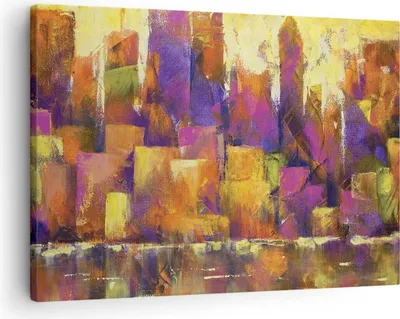 Produktbild von Bild auf Leinwand - Leinwandbild - Einteilig - Abstraktion Stadt Wolkenkratzer - 70x50cm - Wand Bild - Wanddeko - Wandbilder - Leinwanddruck - Bilder - Wanddekoration - Leinwand bilder - AA70x50-4294