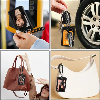 Produktbild von Fotokaarthalter für Kpop und ID-Karten - Badgehalter für Albumkarten, Bankkarten und Studentenausweise mit Schlüsselanhänger