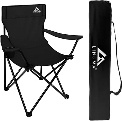 Produktbild von Campingstuhl, faltbar, schwarz, mit Becherhalter, für Camping