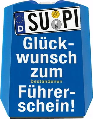 Produktbild von Glückwunsch zum bestandenen Führerschein Parkscheibe mit 2 Einkaufswagenchips