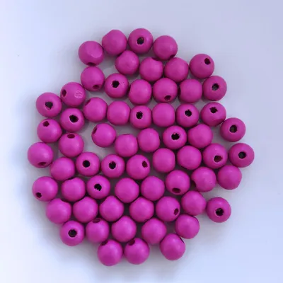 Immagine prodotto di Perline di legno, rotonde, 60 pezzi, 10 mm, viola