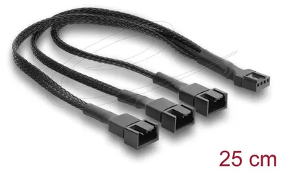 Produktbild von DELOCK Lüfterkabel Splitter 1x 4 Pin Bu>St + 2x 4Pin St 25cm