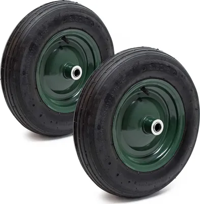 Obrázek produktu pro Wiltec 2x kolo 3.50-8 370-380 x 80-100 mm 130 kg, trakařové kompletní kolo s kovovým ráfkem, úhlovým ventilem, pneumatikami pro vozíky na pytle, ruční vozíky atd.