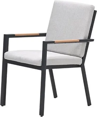 Produktbild von Garden Impressions Felini Dining Stuhl - carbon black - valley sand - light teaklook