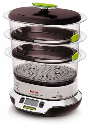 Produktbild von Tefal VS4003, 3 Korb/Körbe, Schwarz, Grün, Metallisch, Transparent, Freistehend, Tasten, Vorderseite, LCD