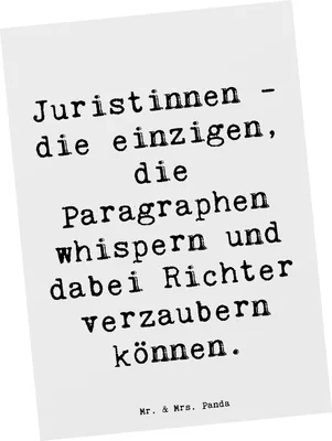 Produktbild von Mr. & Mrs. Panda Postkarte Spruch Juristin Zauber - Weiß - Geschenk, Postkarten, personalisierte Geschenke, Beruf, Mandanten, Recht, mit Herz, Rechtswissenschaft