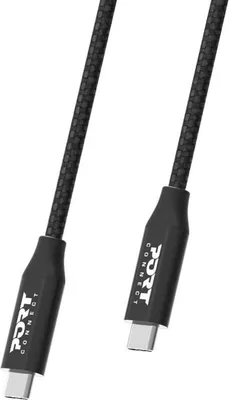 Produktbild von PORT CONNECT USB-C-auf-USB-C-Kabel, 100 W, 2 m, Schwarz