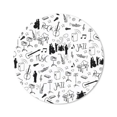 Produktbild von MuchoWow® Mauspad Mousepad Musik - Muster - Schwarz und Weiß 20x20 cm - Mousepads - Maus Mat - Pad - Mausunterlage - Schreibtischmatte