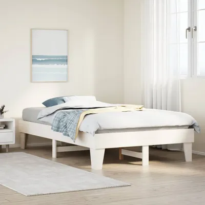 Produktbild von "2026 Promotion" Massivholzbett Schlafzimmer - ohne Matratze - Weiß - 135x190 cm - Kiefernholz - Polsterbett CC31511
