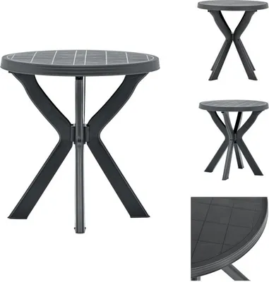 Zdjęcie produktu dla vidaXL Stolik bistro antracyt Ø70 cm plastikowy - Stoły ogrodowe