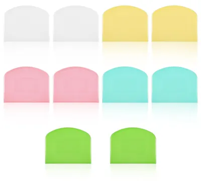 Produktbild von 10-teiliges Teigkarten-Set, Teigausstecher aus Kunststoff, Teigspatel, Teigschaber, flexibler Kuchenteigschaber, Schüsselschaber, Mehrzweck-Kuchenschaber, Backzubehör, Modellierwerkzeuge