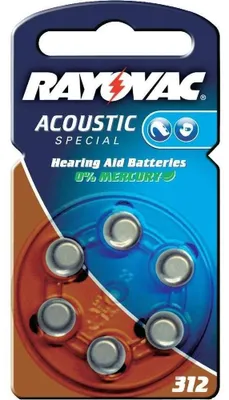 Produktbild von 60 Batterien Rayovac RA-Acoustic-312 Hörgerätebatterien (Typ: 312)