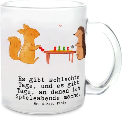 Produktbild von Mr. & Mrs. Panda Teetasse Eichhörnchen Gesellschaftsspiele - Transparent - Geschenk, Spielen, Trinkglas, Tee Tasse, Häferl, Pott, Spieleabend, Haferl