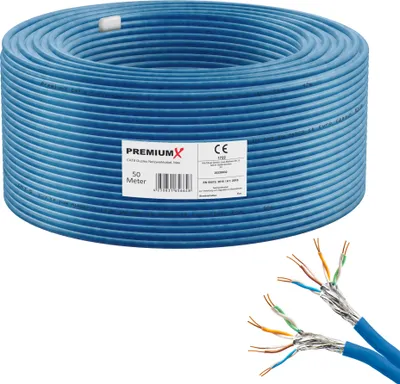 Produktbild von PremiumX 50m CAT 8 Netzwerkkabel Duplex LAN Kabel Ethernet Datenkabel