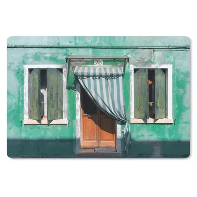 Produktbild von MuchoWow® Mauspad Mousepad Architektur - Grün - Tür - Haus - Fensterläden 27x18 cm - Mousepads - Maus Mat - Pad - Mausunterlage - Büroartikel - Desk Matten