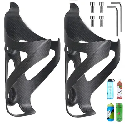 Produktbild von 2 Stück Fahrrad Flaschenhalter Voll Carbon Wasserflaschenhalter Leicht Getränkhalter für Mountainbike Rennrad Matt