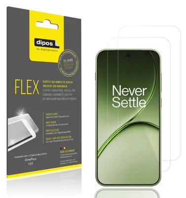 Produktbild von 2x Schutzfolie für OnePlus 15T Folie, 100% Displayabdeckung, dipos Flex