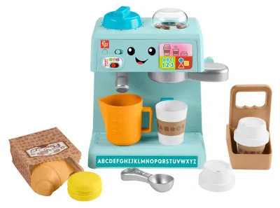 Produktbild von Fisher-Price Laugh & Learn Lernspaß Mein Barista-Set, elektronisches Spielzeug für Kleinkinder, 10 Spielteile, mehrsprachige Version, Café, 1,5 Jahr(e), Akkus/Batterien enthalten, AA, Mehrfarbig, Kunststoff
