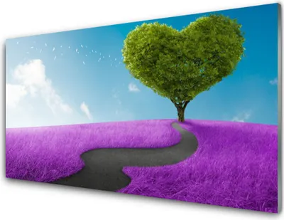 Produktbild von Acrylglasbilder 100x50 Wandbild Druck Wiese Fußpfad Baum Natur