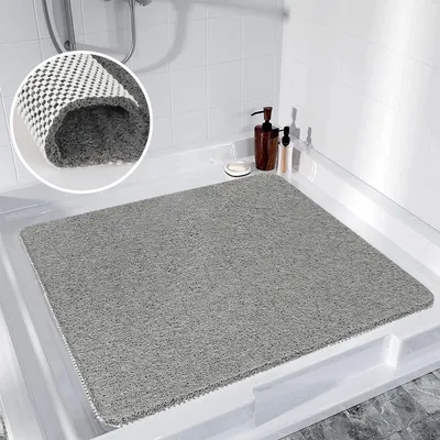 Produktbild von Duschmatte rutschfest 80x80 cm, Weich Komfort, Badematte Dusche, Antibakterielle Badematte mit Ablauflöchern, rutschfeste Duschmatten für Badewanne und Nassbereiche