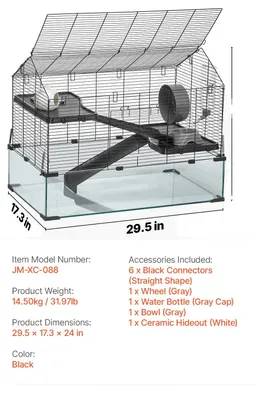 Produktbild von Hamsterkäfig, 360° Sichtbarkeit, einfache Wartung, 30-35Zoll